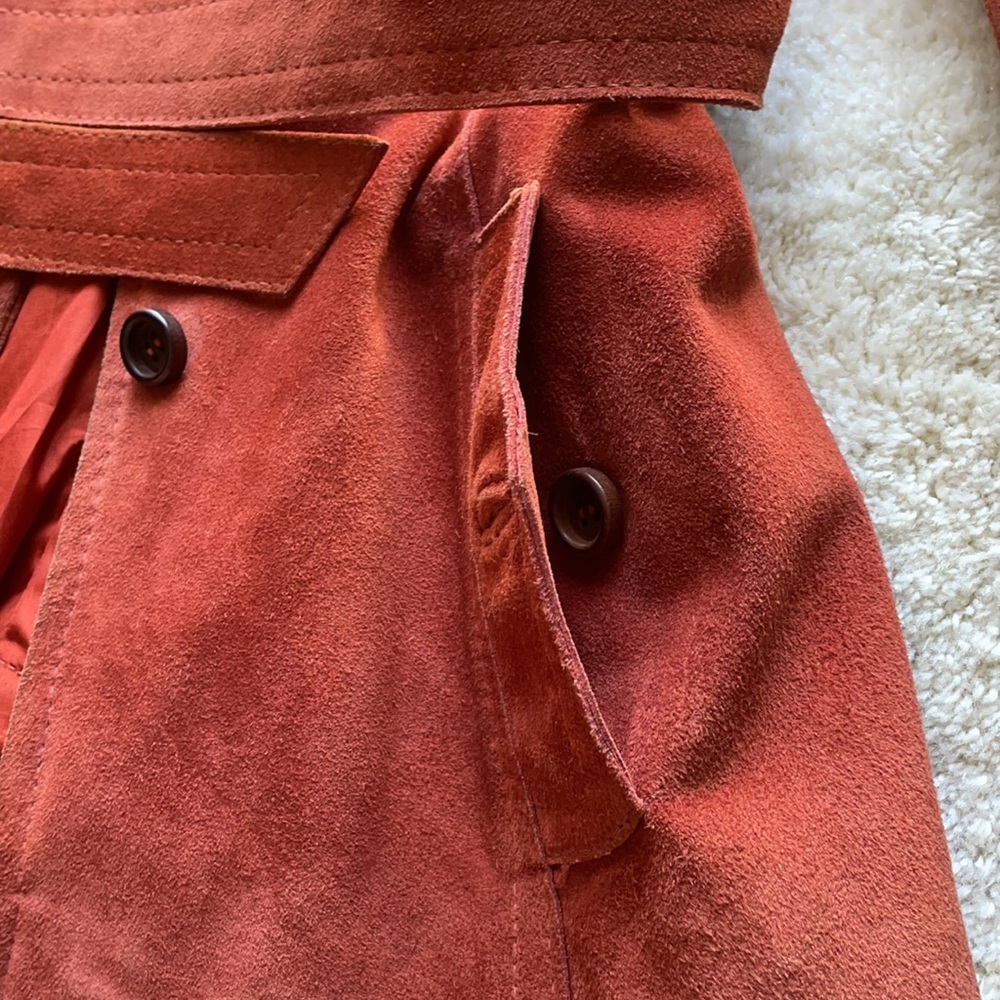 Vintage Orange Leather Coat - Picture 9 of 16